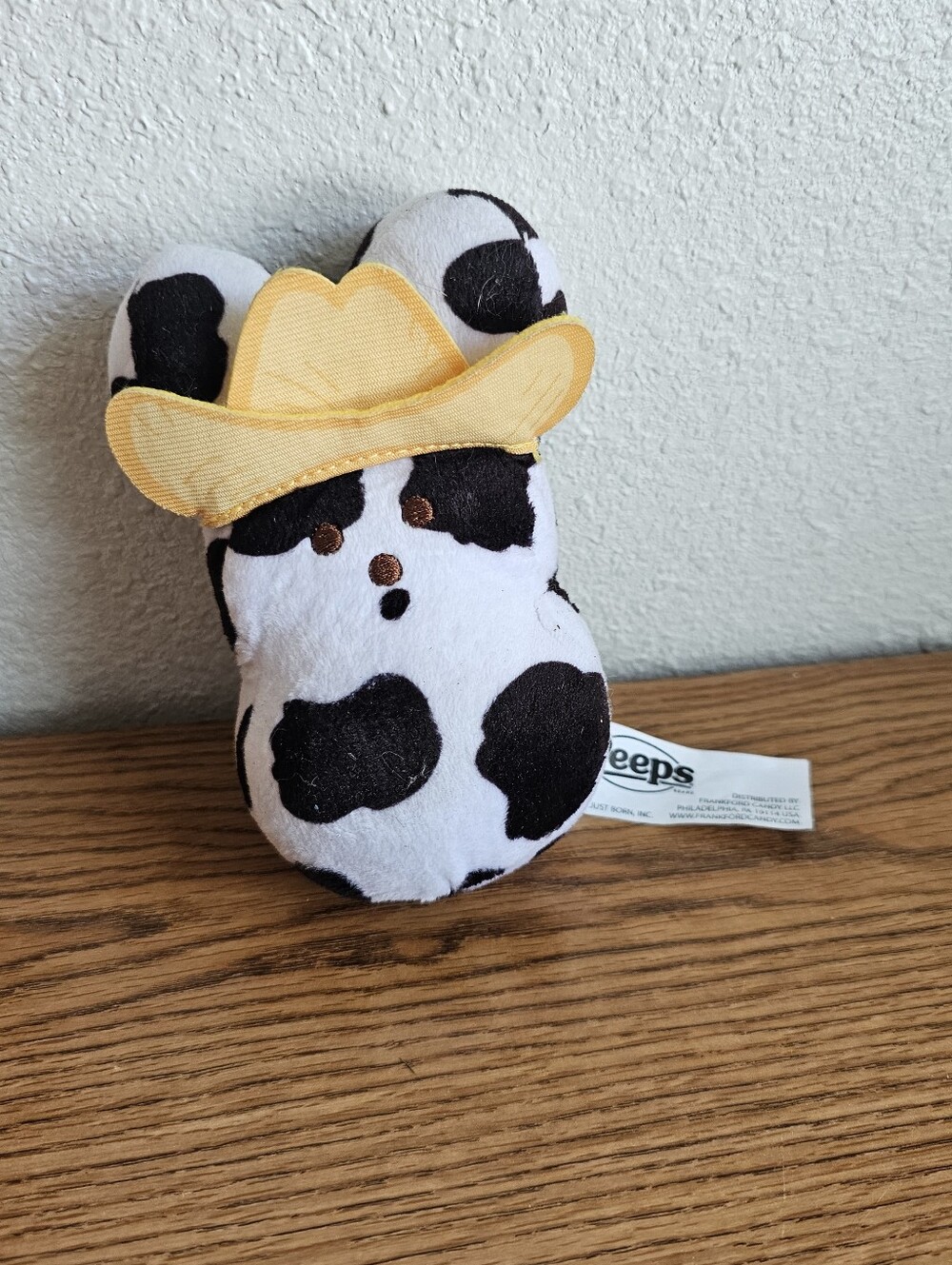 4/$10 Peeps Bunny Cow-Print Plush Toy with Cowboy Hat 5.5 Inch